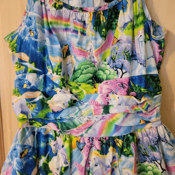 Rotrolicious vintage swing dress in mystical unicorn print - Picture 2 of 5